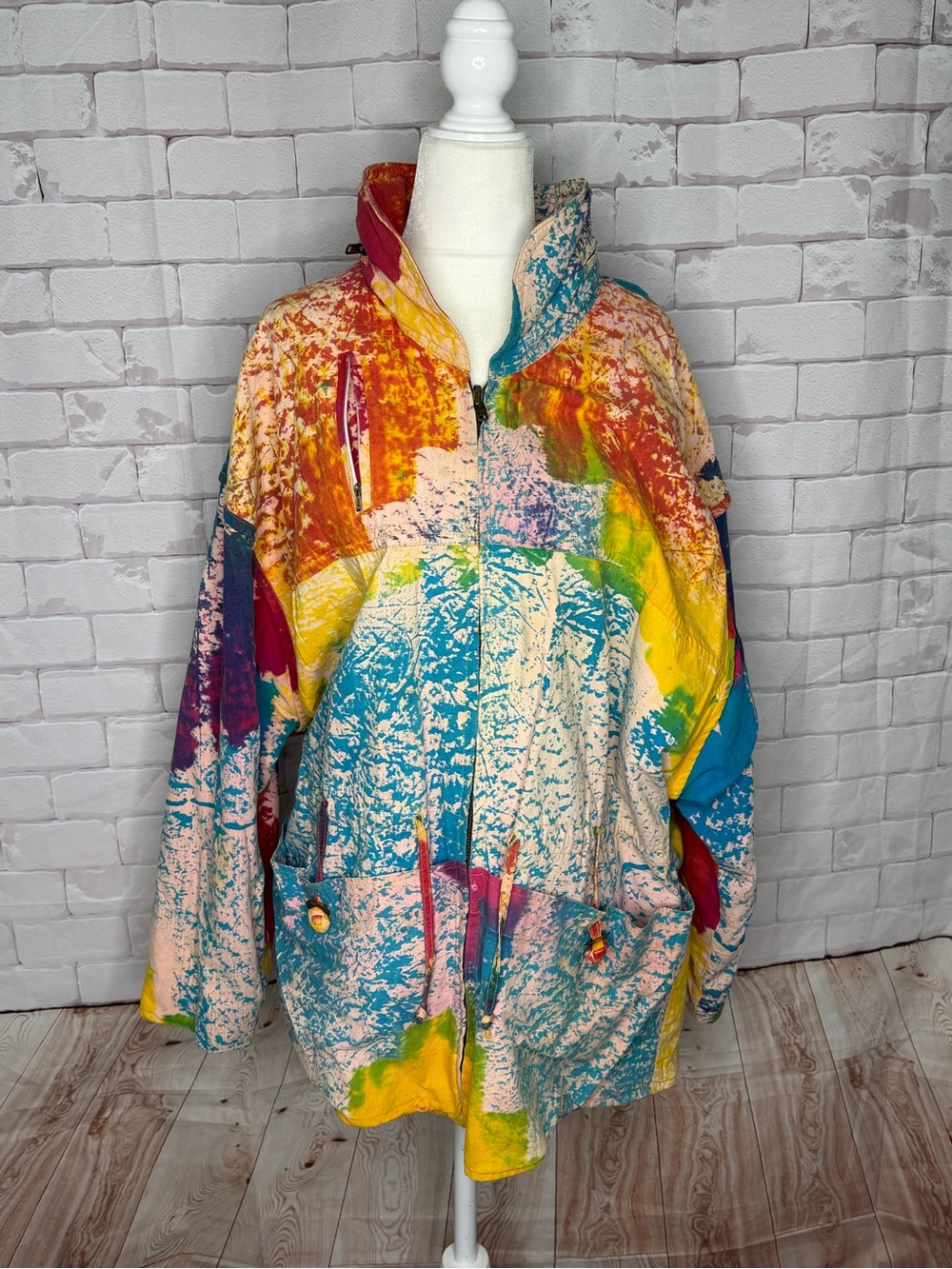 Vintage Armadillo Reversible Abstract Art Jacket – Sz Med ( Rare Piece ) Funky